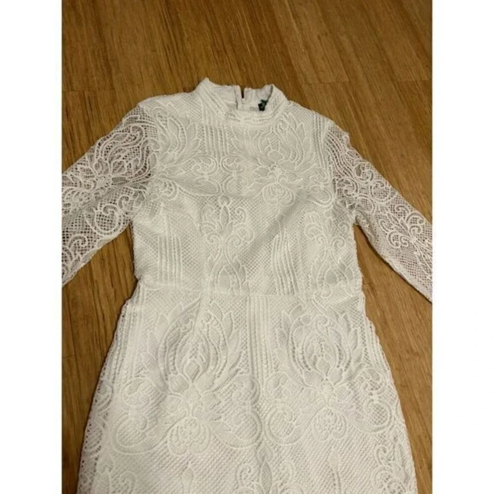 Pretty little thing sz 10 bodycon white crochet lace girlhoodcore romantic Fairy
